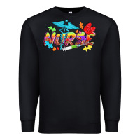 Black Autism Nurse Premium Sweatshirt - NancyCooperArtShop