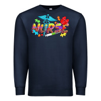 Navy Autism Nurse Premium Sweatshirt - NancyCooperArtShop