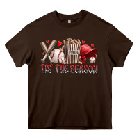 Chocolate Brown tis the season baseball Heavy Core Tee - RacoonDesign