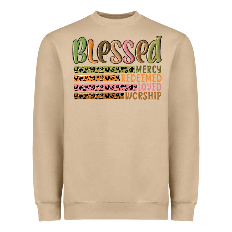 Retro Blessed Redeemed Quotes Heavyweight Sweatshirt by MaliasSmallBusiness | Teevron