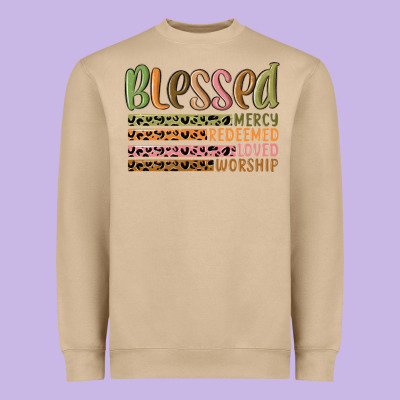 Retro Blessed Redeemed Quotes Heavyweight Sweatshirt Designed By Maliassmallbusiness