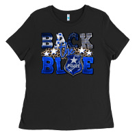 Black Back to blue 4th of July 4th of july Ladies Tee - CowGirlArtShop