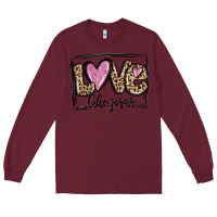 Burgundy love like jesus Long Sleeve Tee - MaliasSmallBusiness