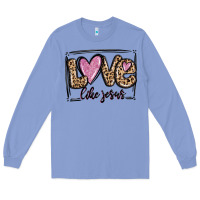 Colony Blue love like jesus Long Sleeve Tee - MaliasSmallBusiness