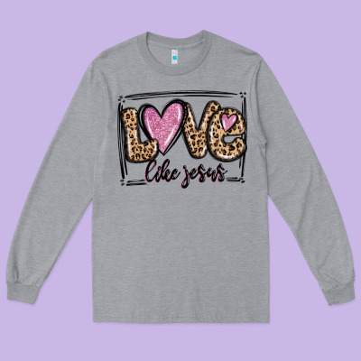 Love Like Jesus Long Sleeve Tee Designed By Maliassmallbusiness