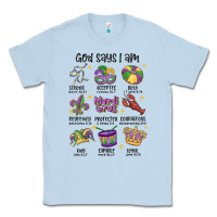 Dusty Blue god says i am mardi gras Classic Tee - MaliasSmallBusiness