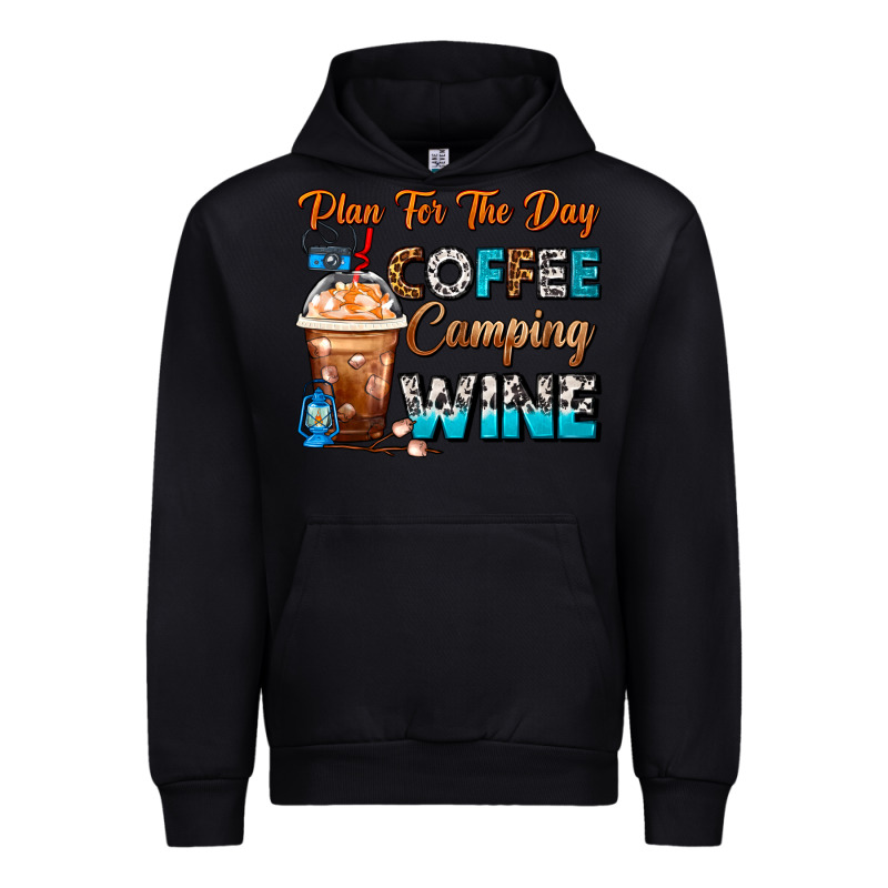 Plan For The Day Coffee Camping Wine Frappe Coffee Urban Hoodie by FaDigitalArtStudio | Teevron