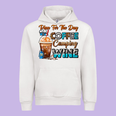 Plan For The Day Coffee Camping Wine Frappe Coffee Urban Hoodie Designed By Fadigitalartstudio