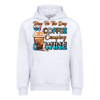 White Plan For The Day Coffee Camping Wine Frappe Coffee Urban Hoodie - FaDigitalArtStudio