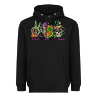 Black Peace love Halloween Heavyweight Hoodie - NancyCooperArtShop