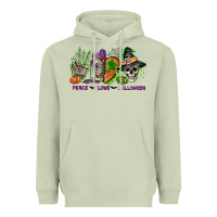 Matcha Peace love Halloween Heavyweight Hoodie - NancyCooperArtShop