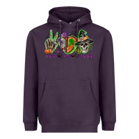 Plum Peace love Halloween Heavyweight Hoodie - NancyCooperArtShop