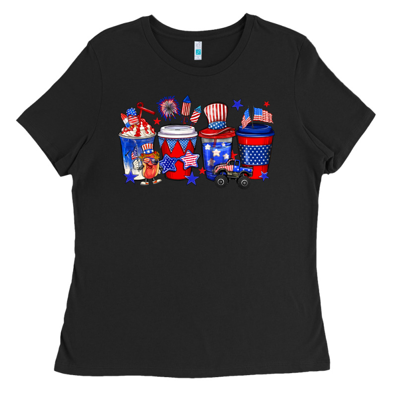 4th Of July Coffee Drinks Ladies Tee by Neo Western | Teevron