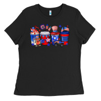 Black 4th of July coffee drinks Ladies Tee - Neo Western