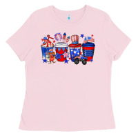 Bubblegum Pink 4th of July coffee drinks Ladies Tee - Neo Western