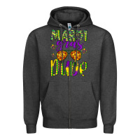 Charcoal Heather mardi gras dude Zipper Hoodie - Artiststas
