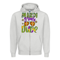 Dove Grey mardi gras dude Zipper Hoodie - Artiststas