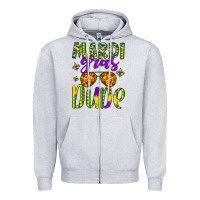 Heather Grey mardi gras dude Zipper Hoodie - Artiststas