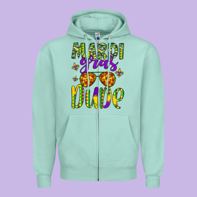 Mardi Gras Dude Zipper Hoodie Designed By Artiststas