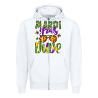 White mardi gras dude Zipper Hoodie - Artiststas