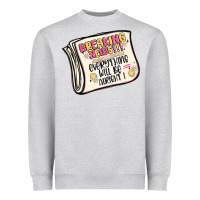 Heather Grey breaking news everything will be alright Heavyweight Sweatshirt - MaliasSmallBusiness