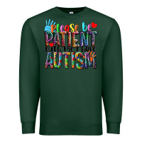 Sports Green Please be patient with me i have Autism Premium Sweatshirt - NancyCooperArtShop