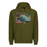 Army Green Truck USA country road take me home 4th of july Premium Hoodie - HowdyJamesFarm
