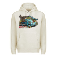 Oatmeal Heather Truck USA country road take me home 4th of july Premium Hoodie - HowdyJamesFarm