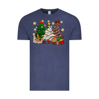 Vintage Denim Cake Christmas trees Vintage Tee - NancyCooperArtShop
