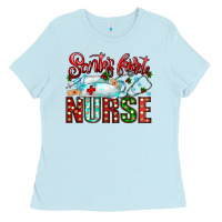 Baby Blue santa is favorite nurse Ladies Tee - CowhideDigitalArt