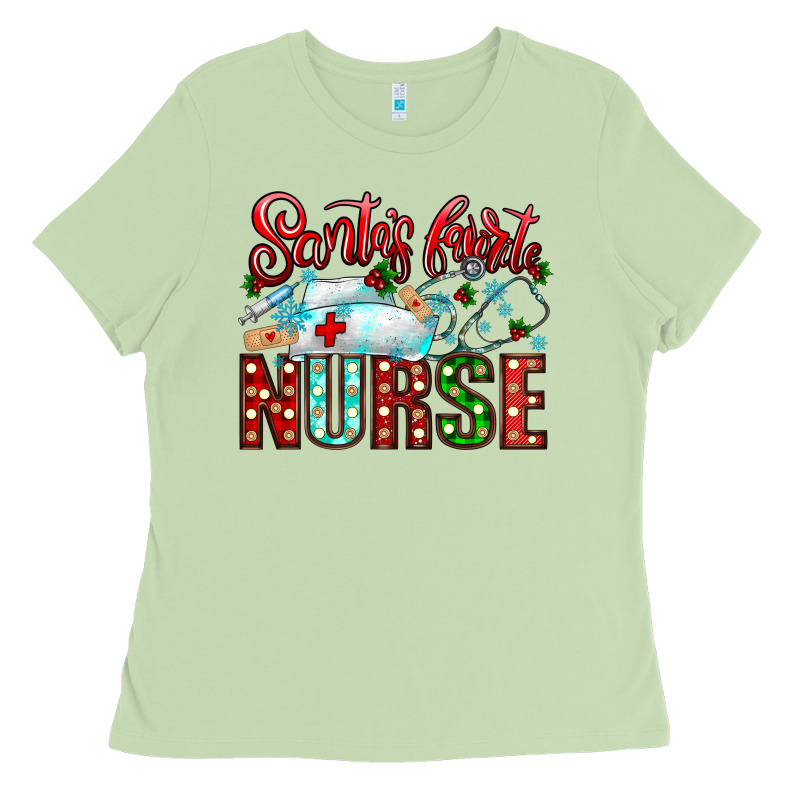 Santa Is Favorite Nurse Ladies Tee by CowhideDigitalArt | Teevron