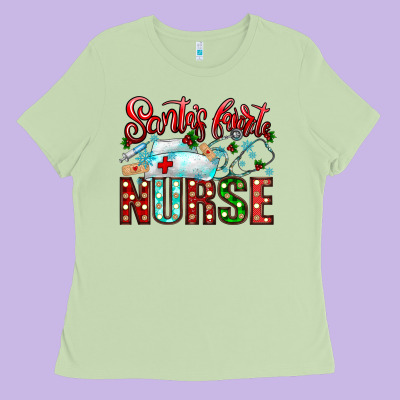 Santa Is Favorite Nurse Ladies Tee Designed By Cowhidedigitalart