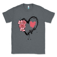 Charcoal Heather mimi flower heart Classic Tee - MaliasSmallBusiness