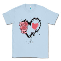 Dusty Blue mimi flower heart Classic Tee - MaliasSmallBusiness