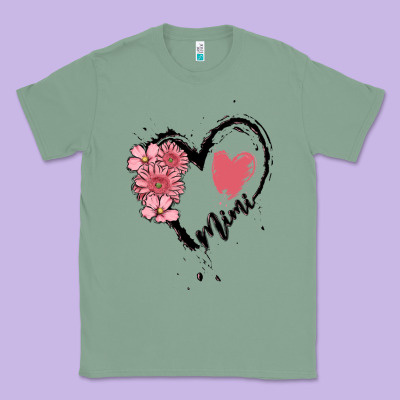 Mimi Flower Heart Classic Tee Designed By Maliassmallbusiness