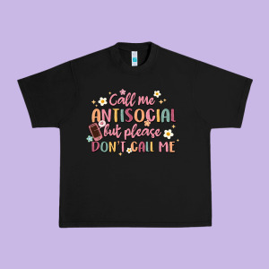 Call Me Antisocial But Please Don't Call Me Urban Heavy Tee Designed By Maliassmallbusiness