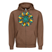 Chestnut sunflower gemstone leopard Zipper Hoodie - Artiststas
