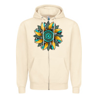 Sandshell sunflower gemstone leopard Zipper Hoodie - Artiststas