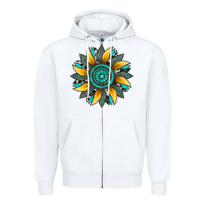 Sunflower Gemstone Leopard Zipper Hoodie by Artiststas | Teevron