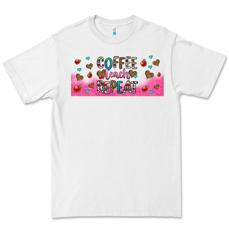 Coffee Teach Repeat Teacher Libbey Glass Premium Tee by HRA Design Shop | Teevron