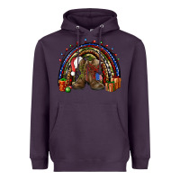 Plum Army Christmas rainbow Heavyweight Hoodie - NancyCooperArtShop