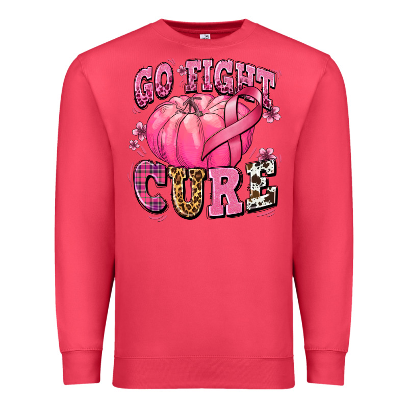 Go Fight Cure Pumpkin Premium Sweatshirt by texasbilliewilder | Teevron