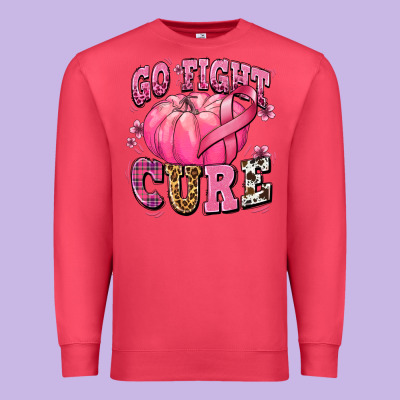 Go Fight Cure Pumpkin Premium Sweatshirt Designed By Texasbilliewilder
