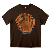 Chocolate Brown baseball glove Heavy Core Tee - BarkalooDesign