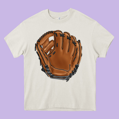 Baseball Glove Heavy Core Tee Designed By Barkaloodesign