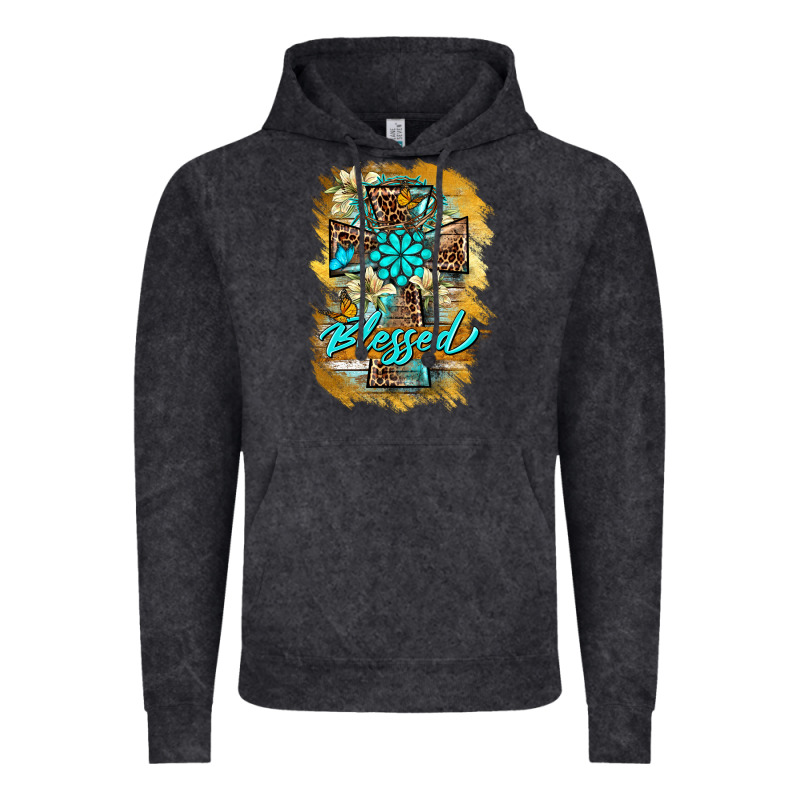 Western Cross Blessed Lily Butterfly Vintage Hoodie by BarkalooDesign | Teevron