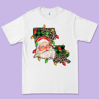Louisiana Map Christmas Santa Premium Tee Designed By Fadigitalartstudio