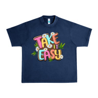 Navy take it easy Urban Heavy Tee - MaliasSmallBusiness