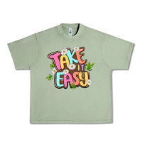 Oil Green take it easy Urban Heavy Tee - MaliasSmallBusiness
