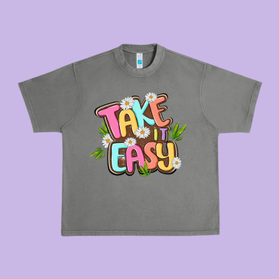 Take It Easy Urban Heavy Tee Designed By Maliassmallbusiness